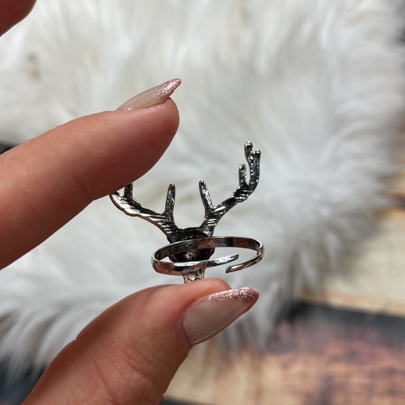 RELISTED Deer Turquoise Adjustable Western Ring - Picture 5 of 5